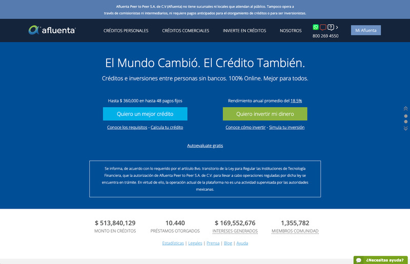 Screenshot del sitio